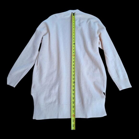 MEROKEETY Waffle Knit Cardigan Open Front Sweater Coat NWT Pockets Longline M - Picture 4 of 14